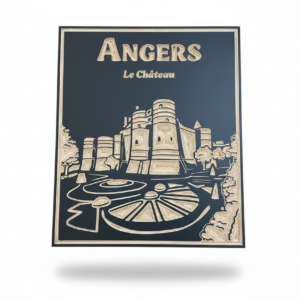 Tableau CHÂTEAU D’ANGERS – Gravure sur bois, fond noir – Standard