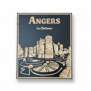 Tableau CHÂTEAU D’ANGERS – Gravure sur bois, fond noir – Petit