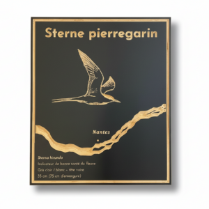 Tableau STERNE – Animal de Loire en gravure sur bois, fond noir – Standard